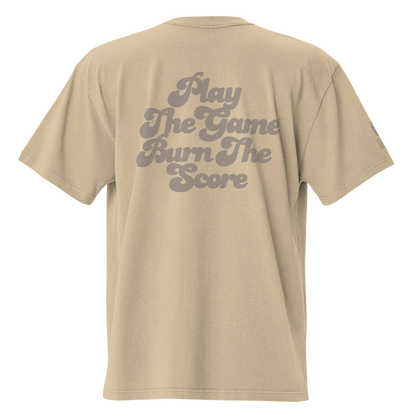 Play The Game Burn The Score Oversized Heavy Faded Tee